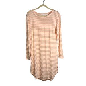 NWT Van Winkle & Co Pink Striped Long-Sleeve Tunic Nightshirt SZ Small